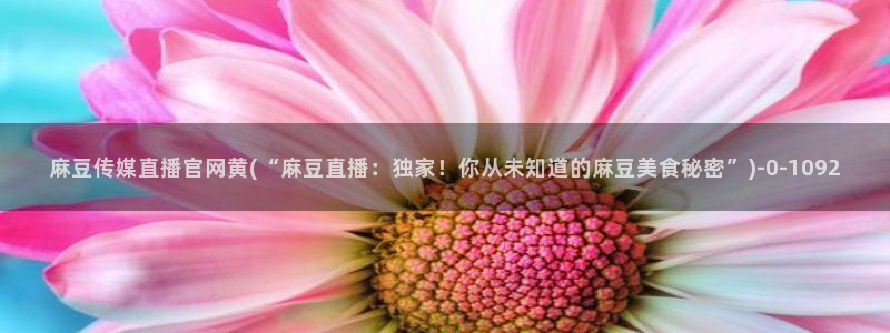 麻豆视频 精选在线看：麻豆传媒直播官网黄(“麻豆